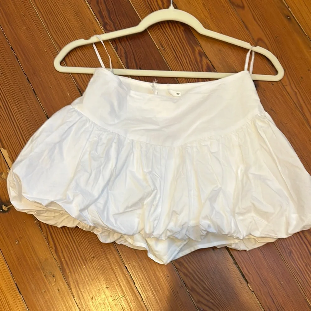 White Women's Ruffled Shorts - Picture 2 of 2